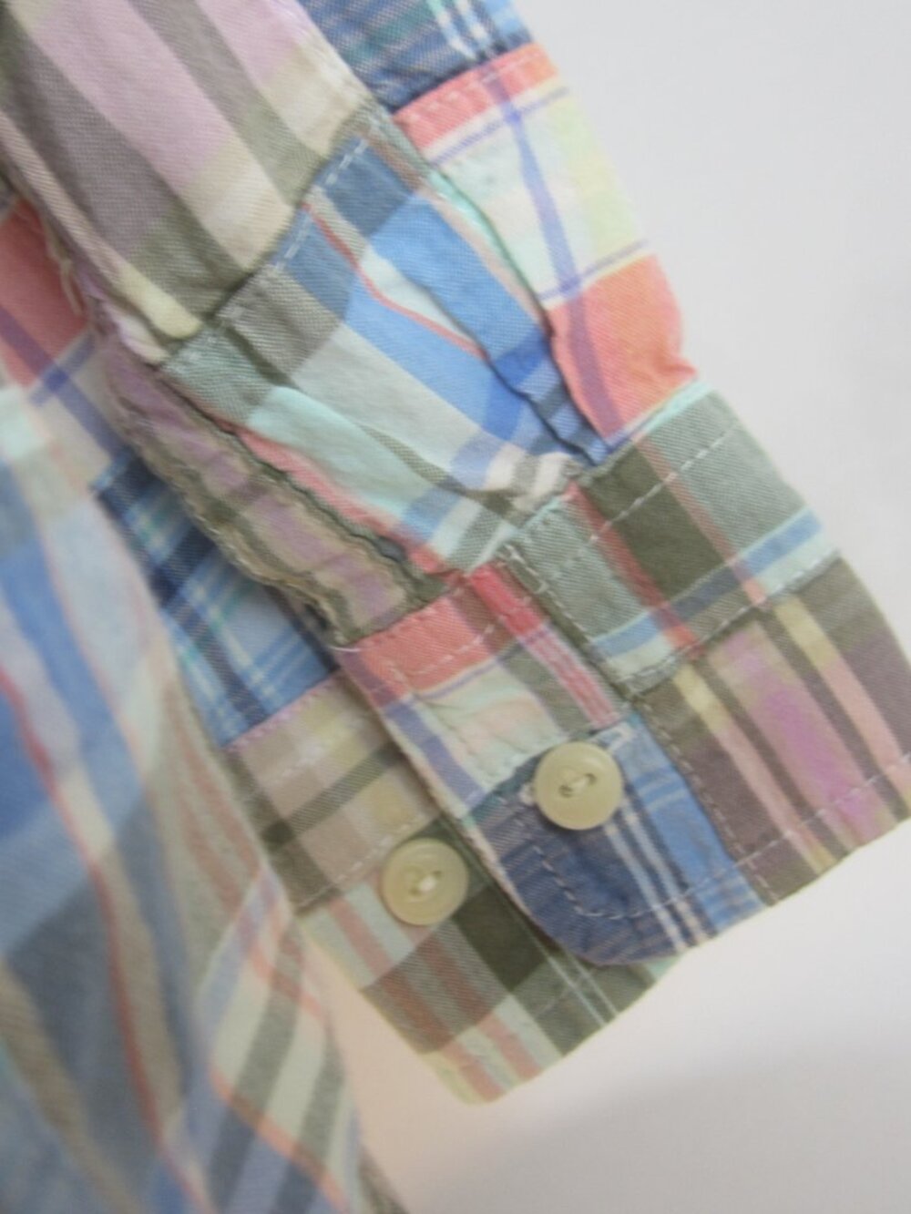 L.L. Bean Shirt Womens L Madras Patchwork Plaid Preppy Coastal Beach LS Shirt - Picture 13 of 13